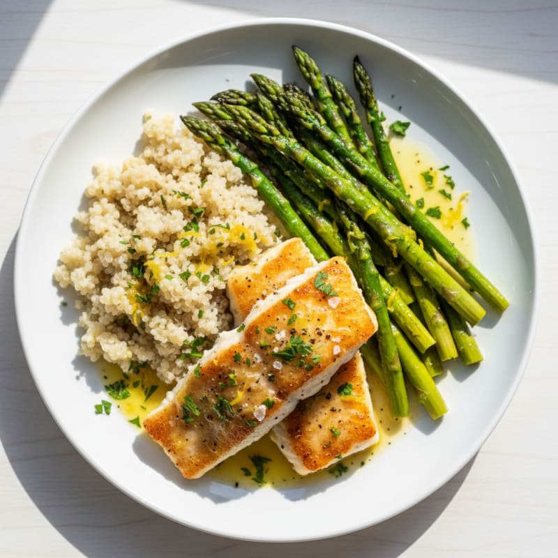 Lemon Herb Baked Cod with Asparagus