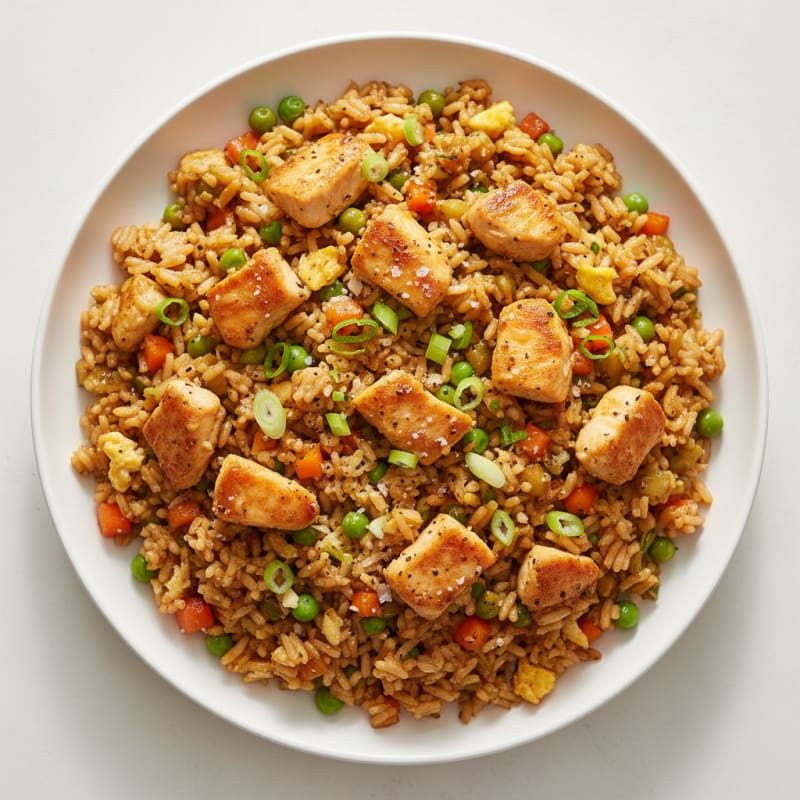 Chicken Fried Rice with Sesame-Ginger Sauce