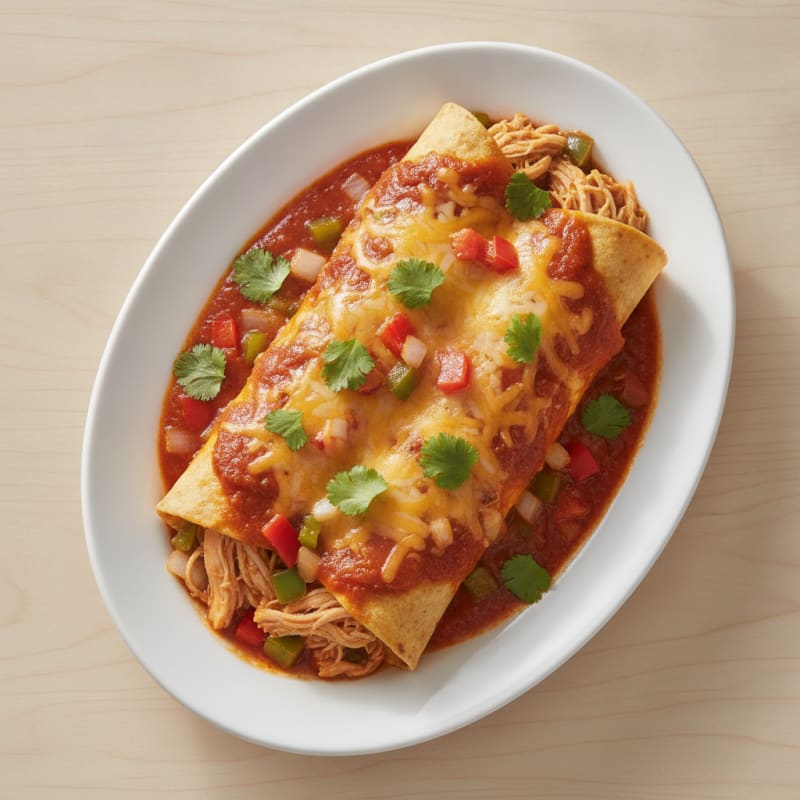 Chicken Enchiladas with Red Chili Sauce