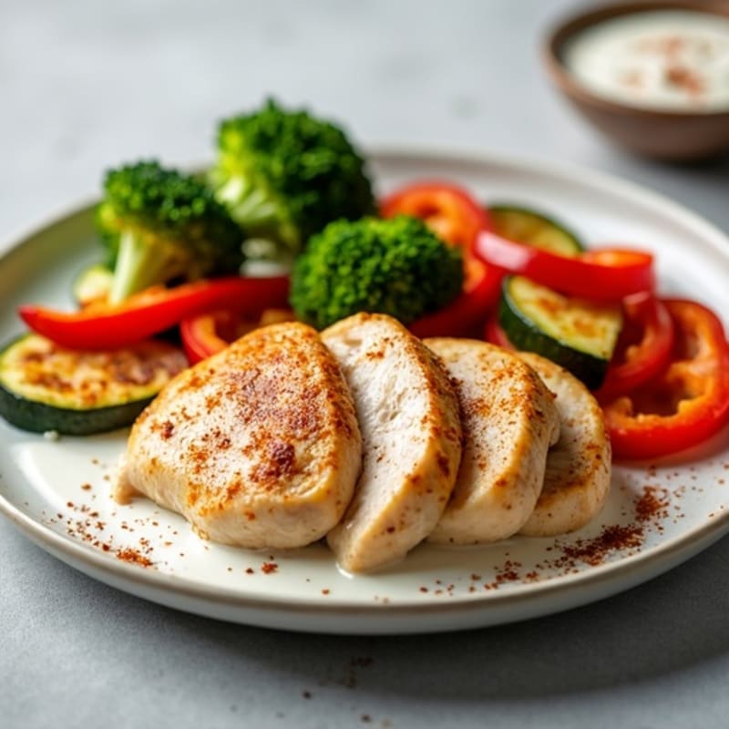 Creamy Spiced Chicken with Roasted Vegetables