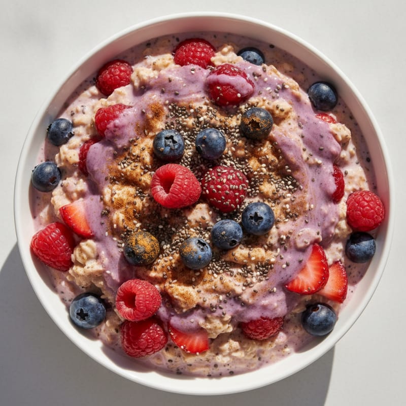 High-Protein Berry Overnight Oats