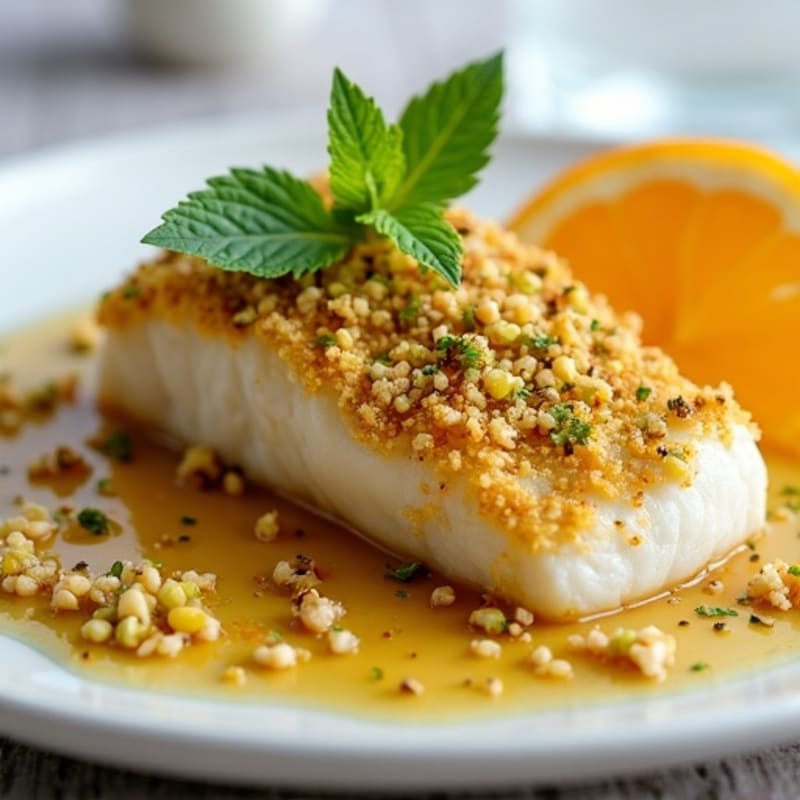 Crispy Pistachio-Crusted Cod with Citrus-Ginger Sauce