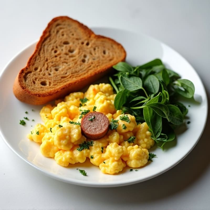 Egg White and Turkey Sausage Scramble with Spinach