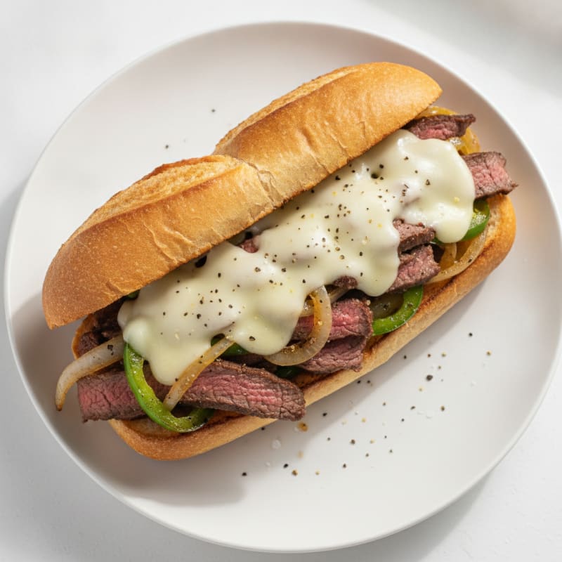Classic Philly Cheesesteak Sandwich