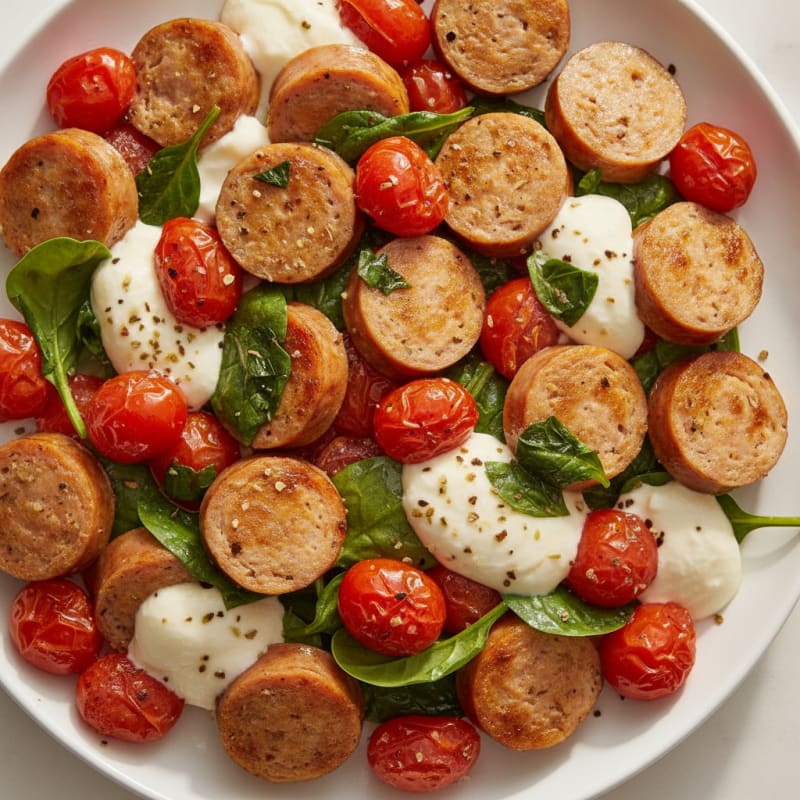 Italian Chicken Sausage with Mozzarella and Tomatoes