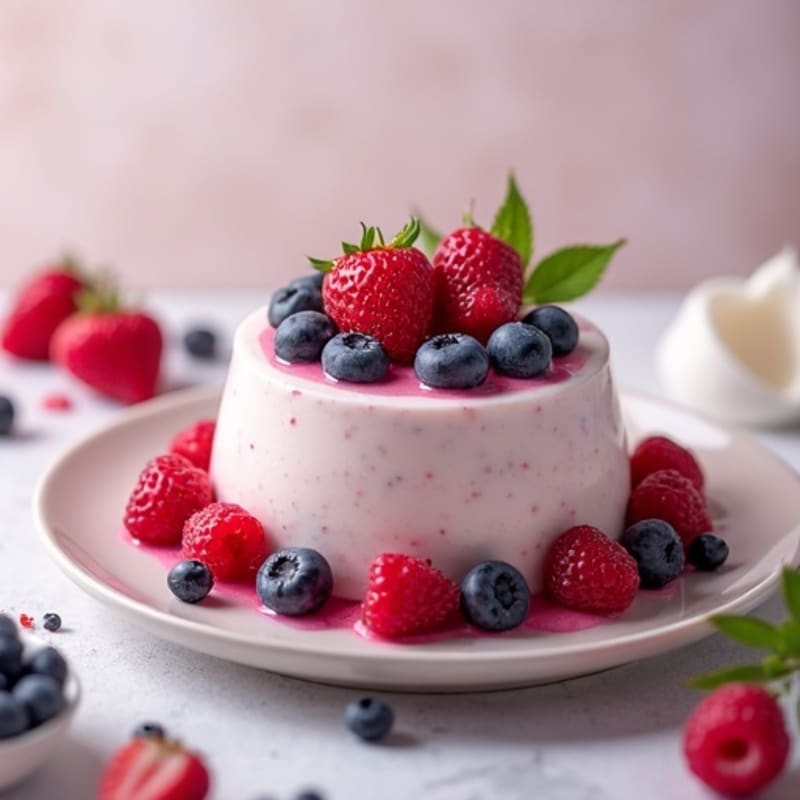 Silky Greek Yogurt Protein Mousse with Mixed Berries