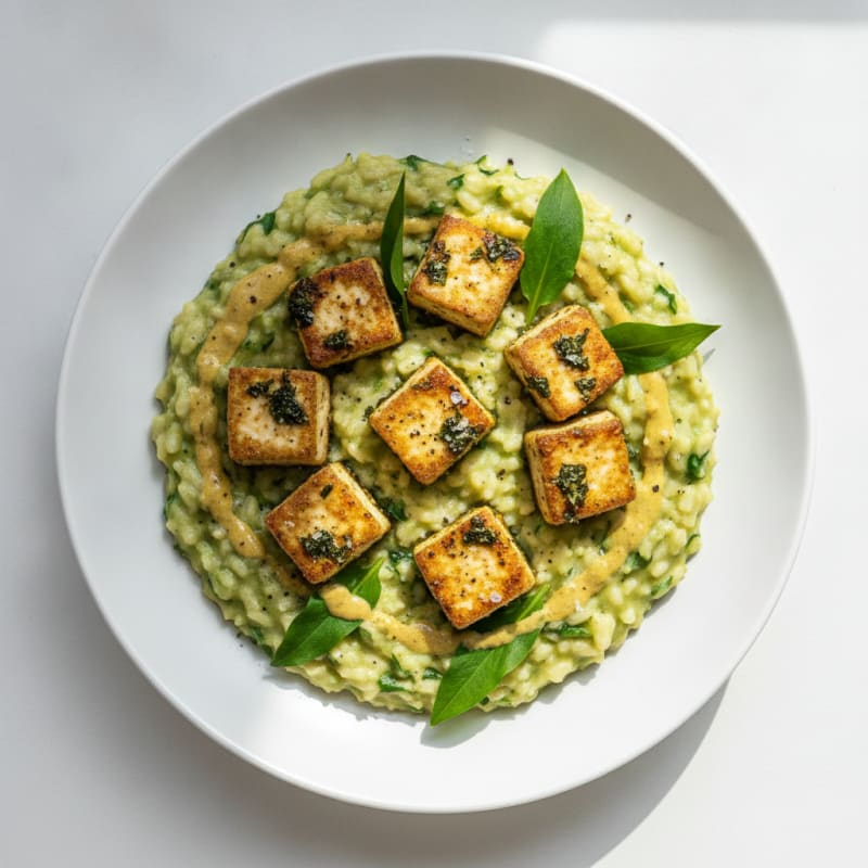 Wild Garlic Tofu Risotto