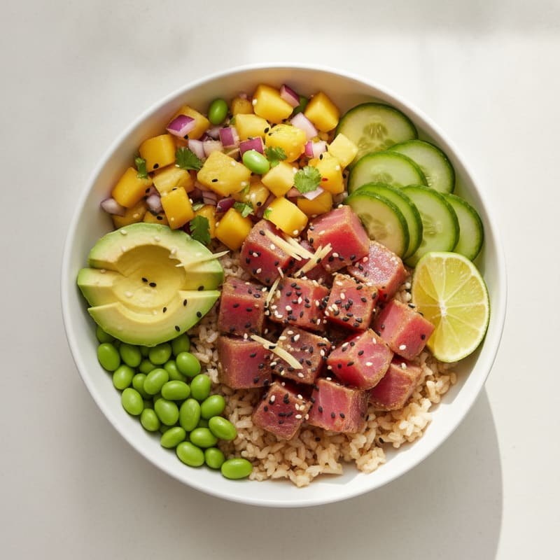 Ahi Tuna Poke Bowl with Tropical Salsa