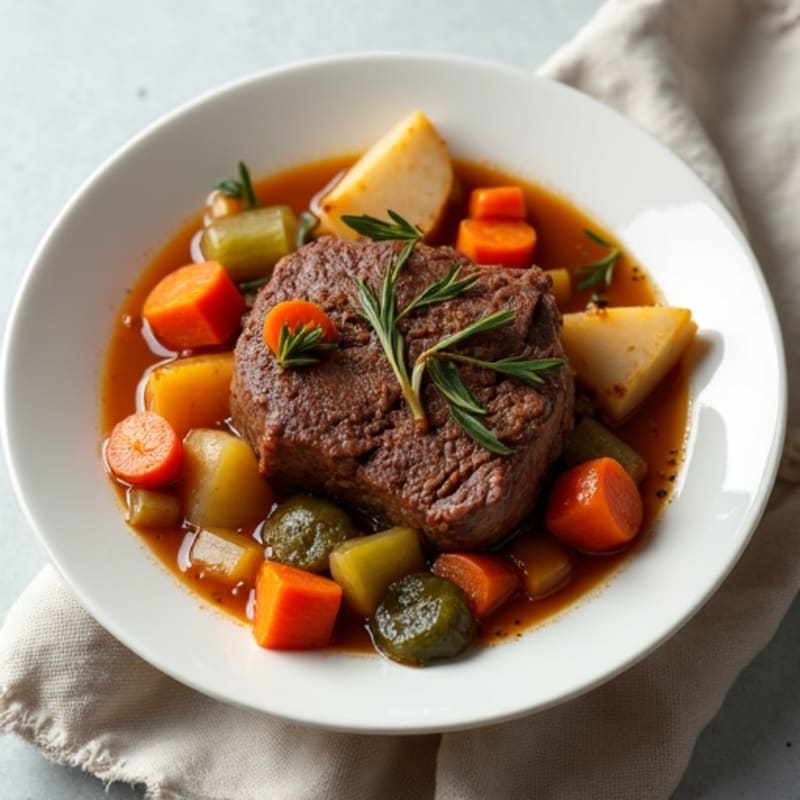 Hearty Slow-Cooked Beef Pot Roast with Root Vegetables