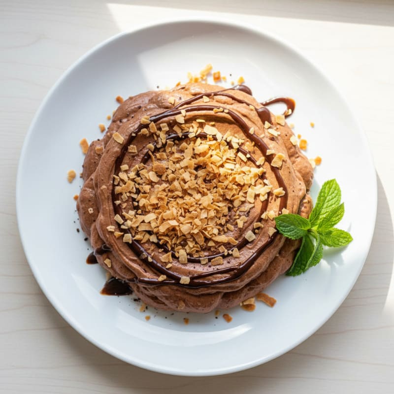 Silky Chocolate Protein Pudding with Toasted Coconut