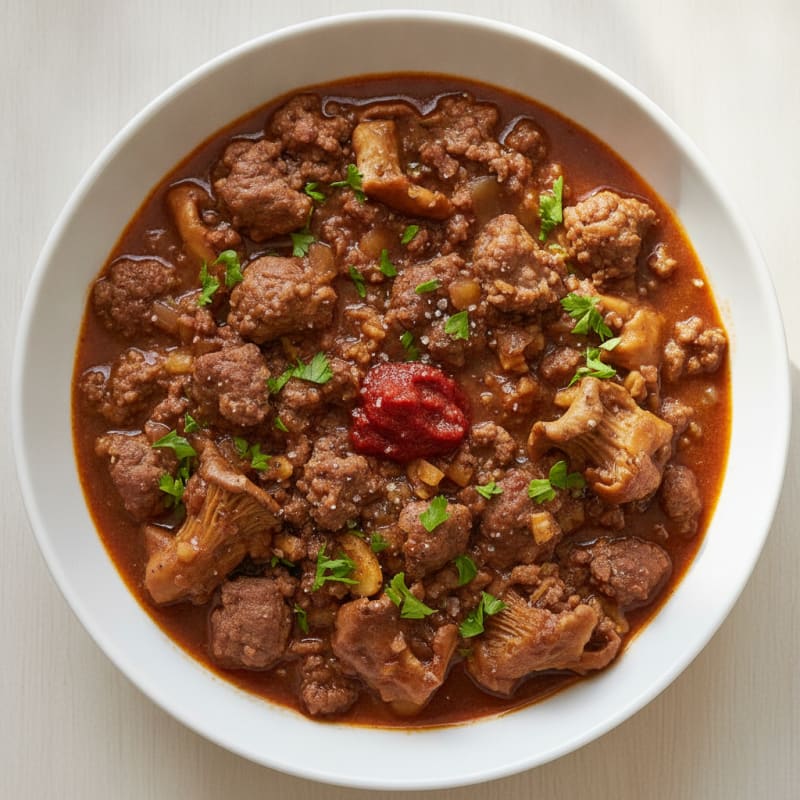 Mushroom and Beef Goulash