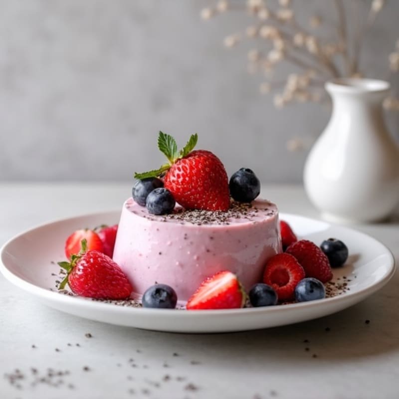 Silky Greek Yogurt Protein Mousse with Mixed Berries