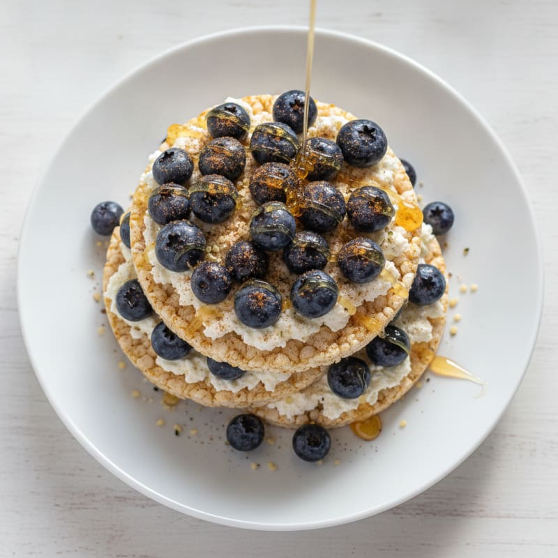 Cottage Cheese Rice Cakes with Berries
