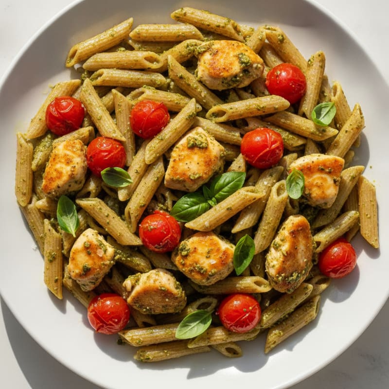 Pesto Chicken and Tomato Pasta