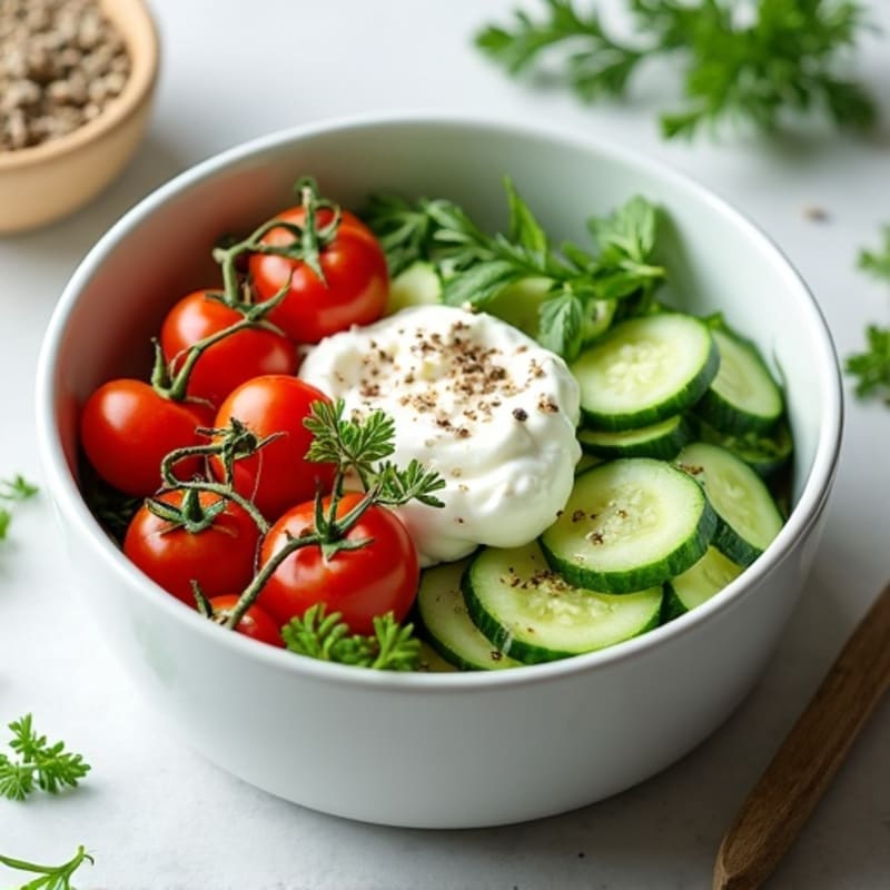 Savory Greek Yogurt Bowl with Cucumber and Herbs