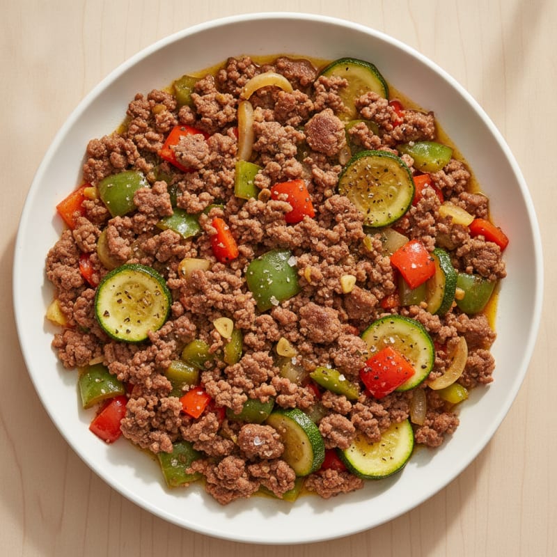 Savory Ground Beef and Summer Vegetable Skillet