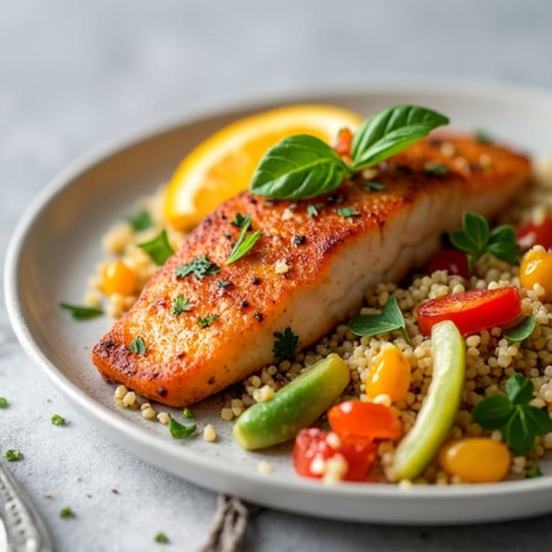 Citrus-Kruiden Geroosterde Kipfilet met Quinoa en Verse Groenten