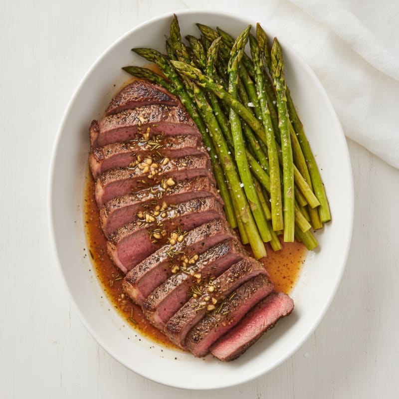 Garlic Herb Roasted Beef with Asparagus