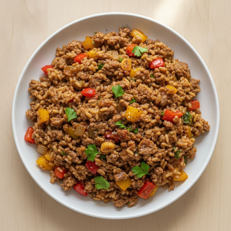Savory Ground Beef and Rice Skillet