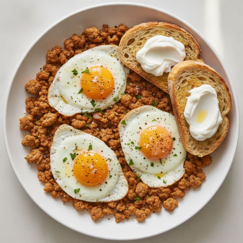 Ground Turkey and Egg Breakfast Skillet