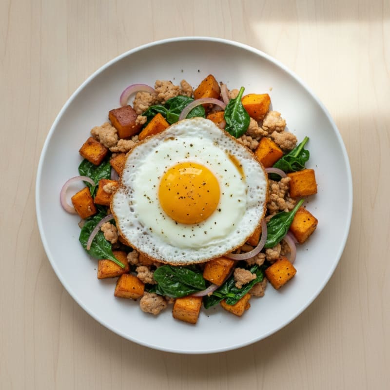 Japanese Sweet Potato and Egg Hash