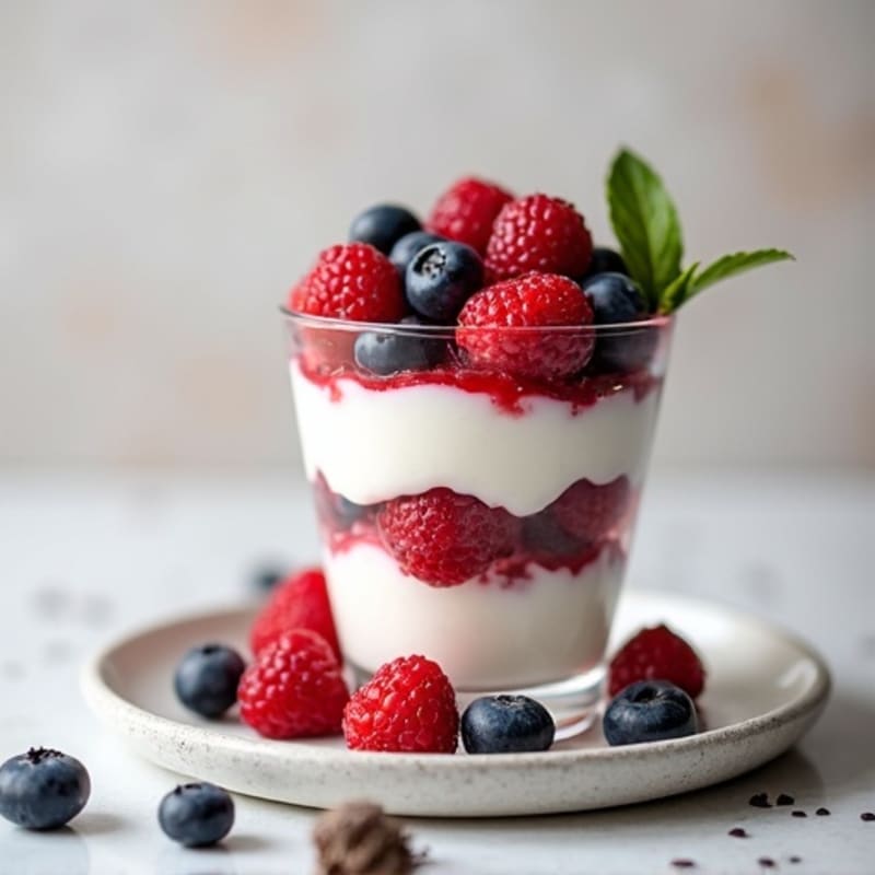 Greek Yogurt Protein Parfait with Mixed Berries