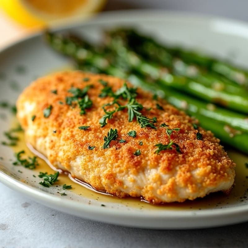 Crispy Lemon-Herb Chicken with Roasted Asparagus