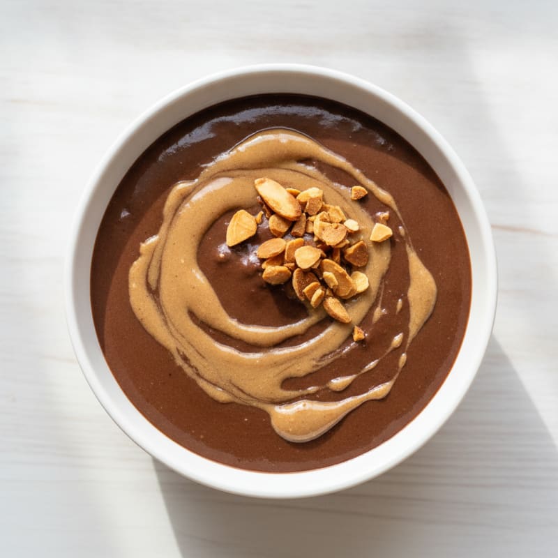 Silky Chocolate Protein Pudding with Almond Butter Swirl