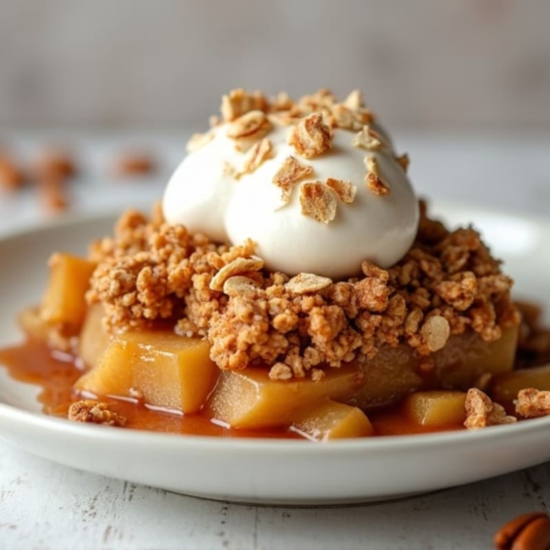 Healthy Spiced Apple Crumble with Crunchy Oat Topping