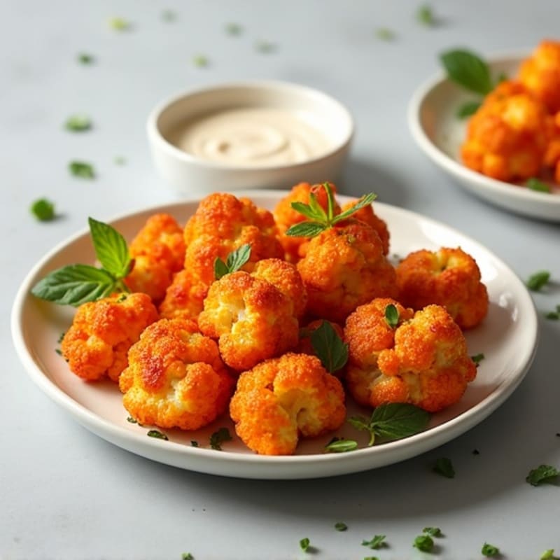 Crispy Buffalo Roasted Cauliflower Bites