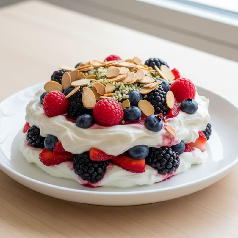 Greek Yogurt Protein Parfait with Mixed Berries