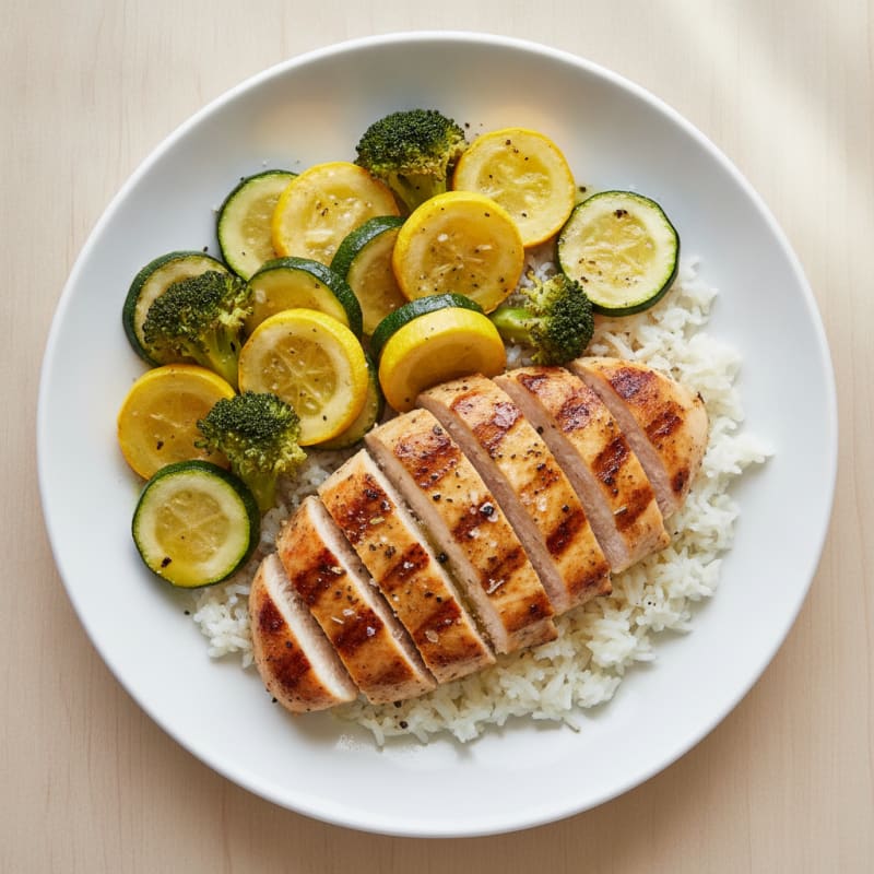 Grilled Chicken and Roasted Vegetable Medley