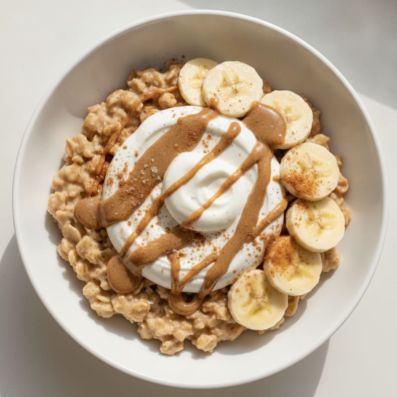 Almond Butter Banana Oatmeal Bowl