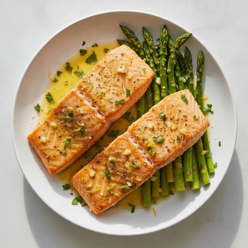 Lemon Herb Baked Salmon with Asparagus