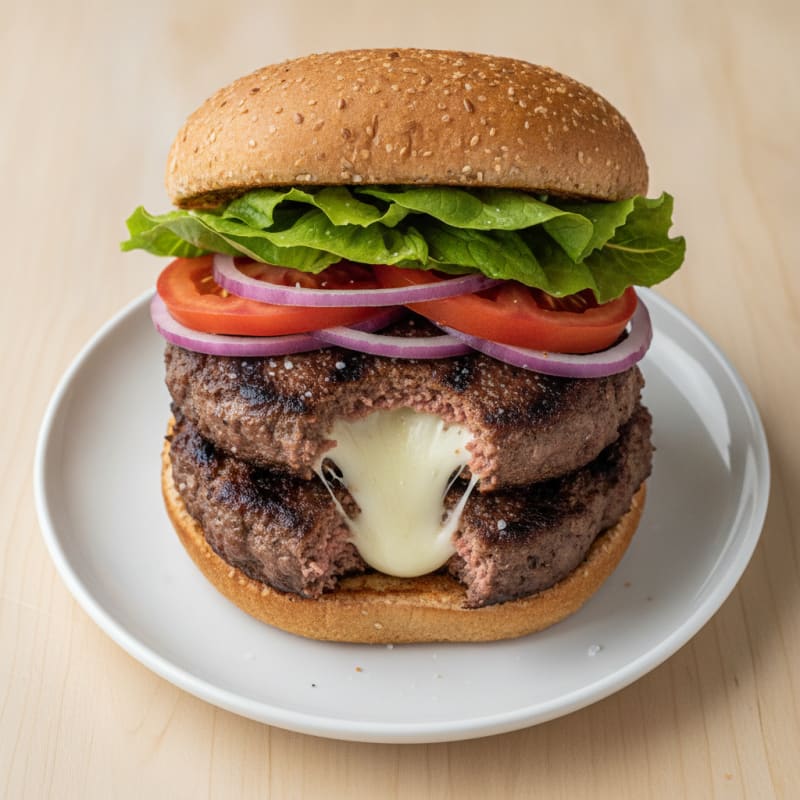 Mozzarella Stick Stuffed Burger