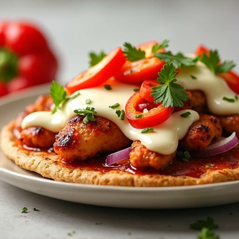 Crispy BBQ Ranch Chicken Flatbread