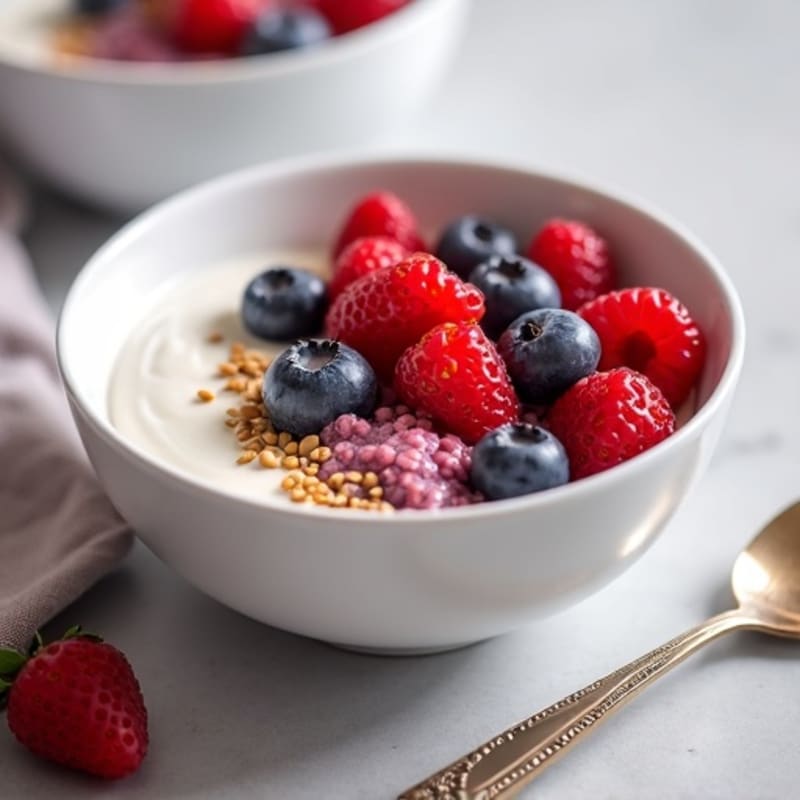 Silky Greek Yogurt Protein Pudding with Berries