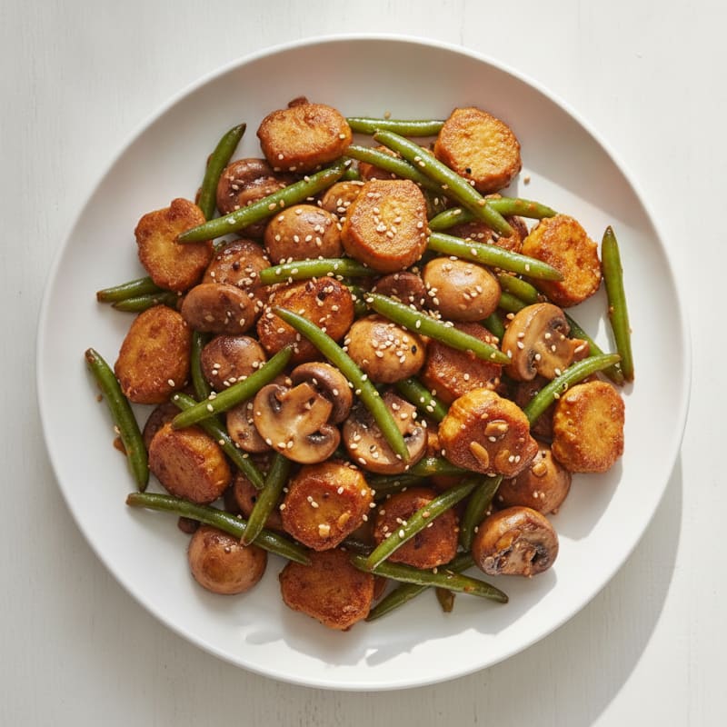 Soy Mushroom Stir-Fry with Green Beans