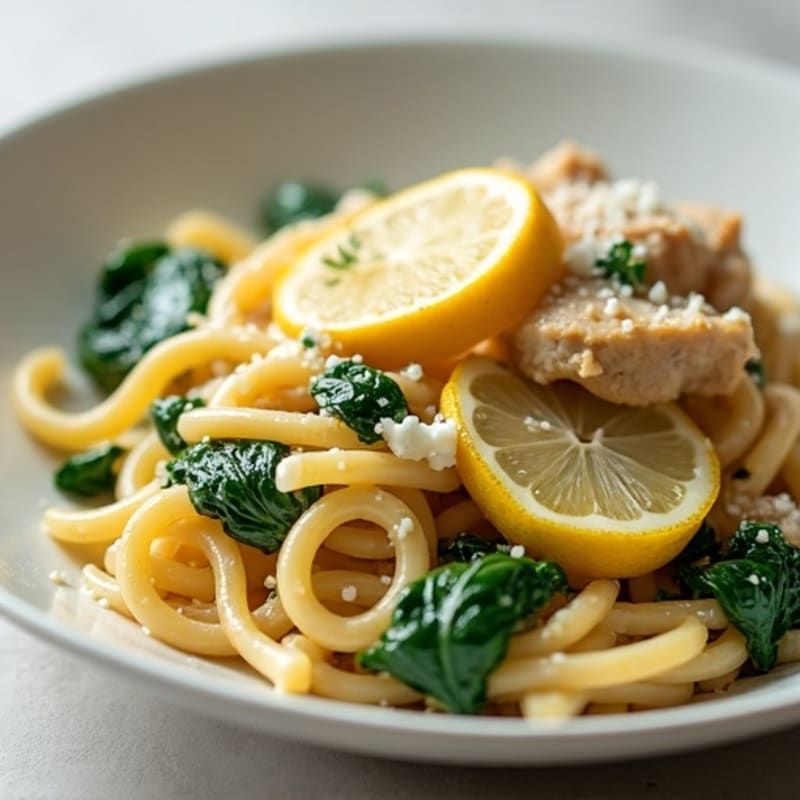 Creamy Lemon Chicken Pasta with Spinach