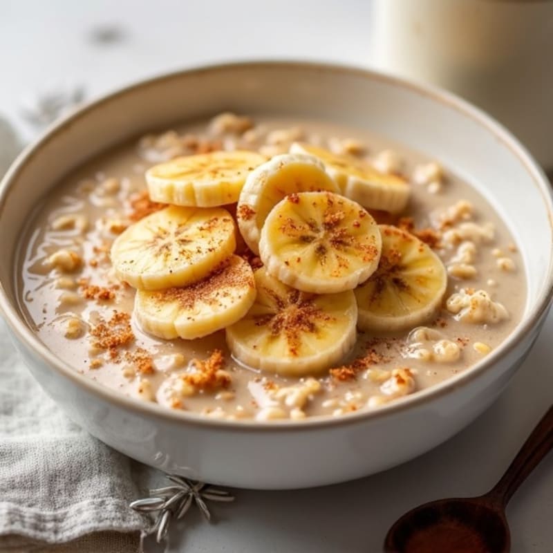 Creamy Protein Oats with Warm Caramelized Banana