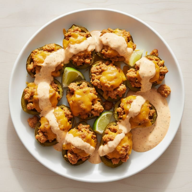 Baked Jalapeño Poppers with Chipotle Ranch