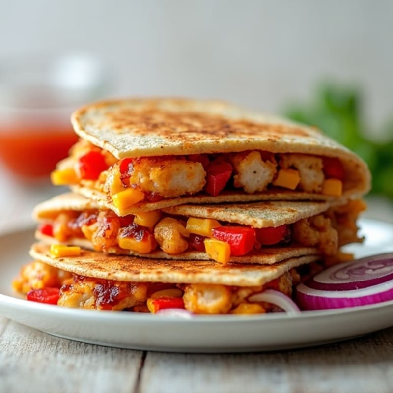 Crispy Whole Wheat BBQ Chicken Quesadilla