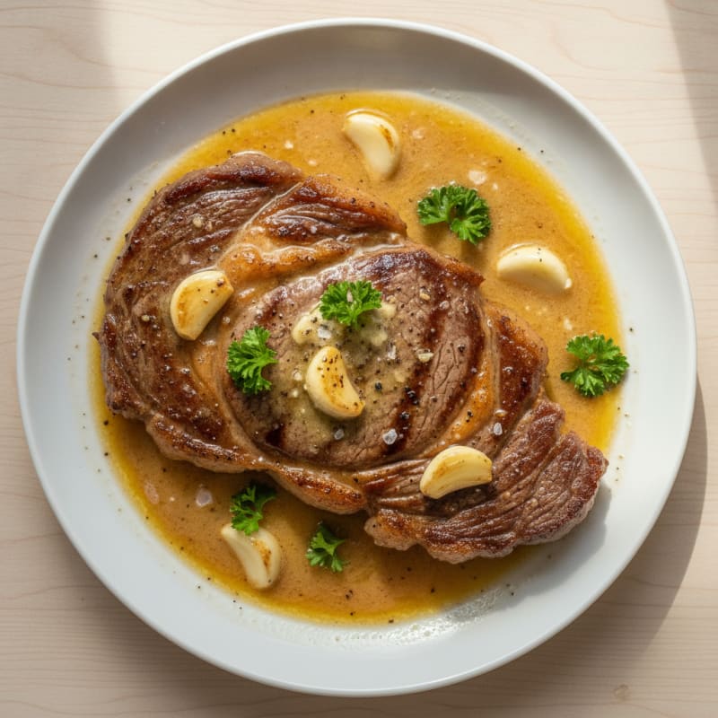 Pan-Seared Ribeye with Garlic Butter