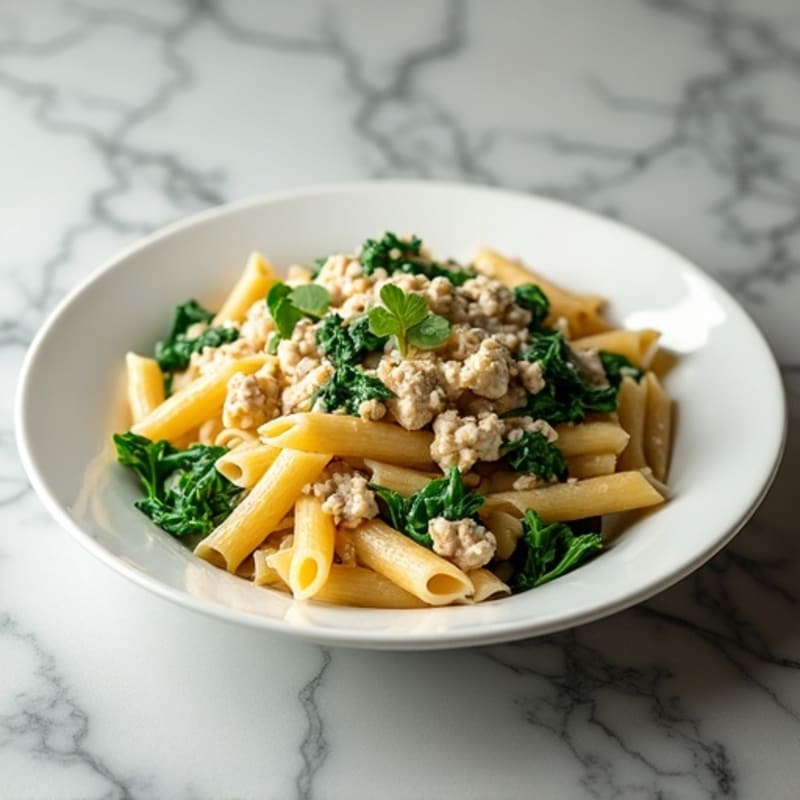 Creamy Lemon-Herb Tuna Pasta with Fresh Spinach