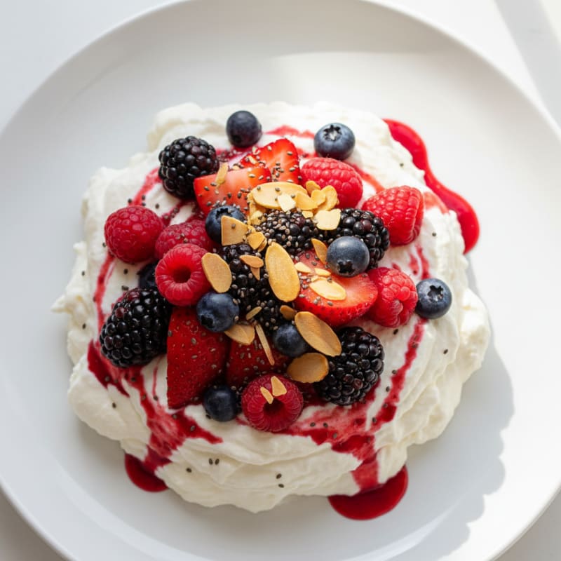 Silky Greek Yogurt Protein Mousse with Mixed Berries