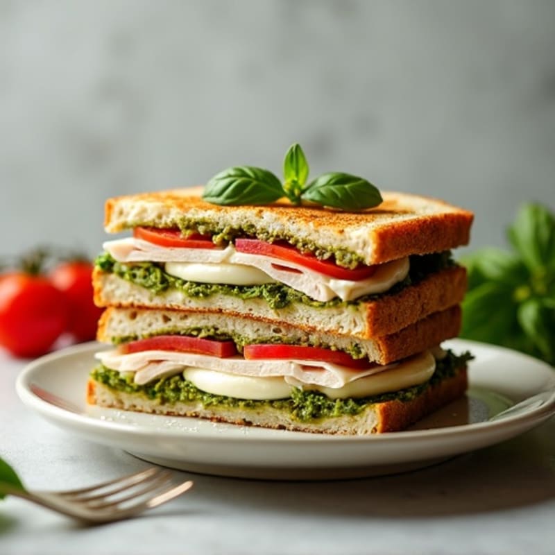 Herb-Pesto Turkey Panini with Fresh Mozzarella