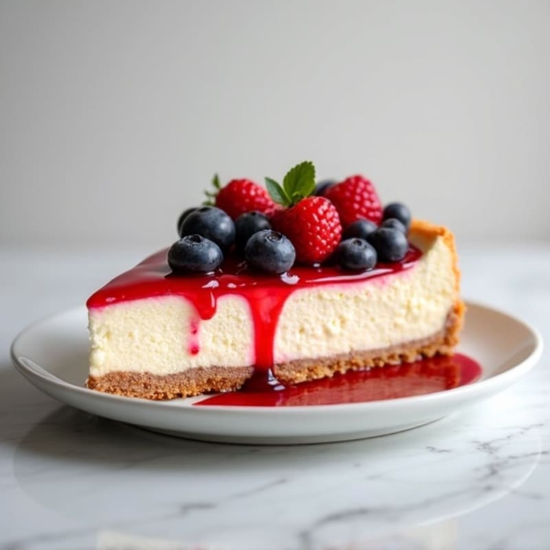Greek Yogurt Protein Cheesecake with Fresh Berries