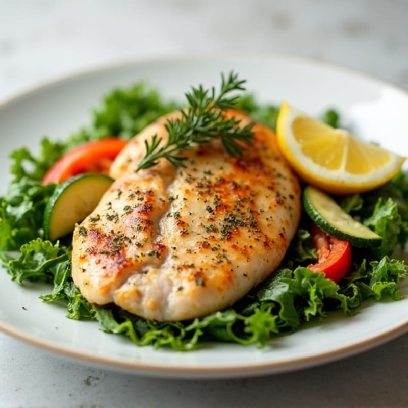 Lemon-Herb Chicken with Fresh Greens and Crispy Vegetables
