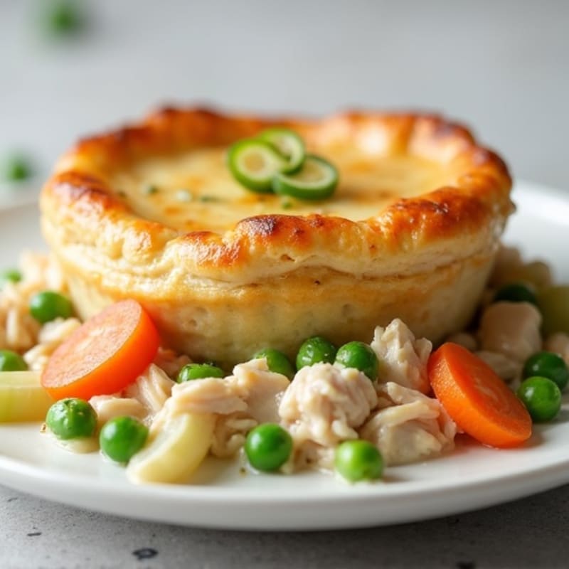 Lighter Creamy Chicken and Vegetable Pot Pie