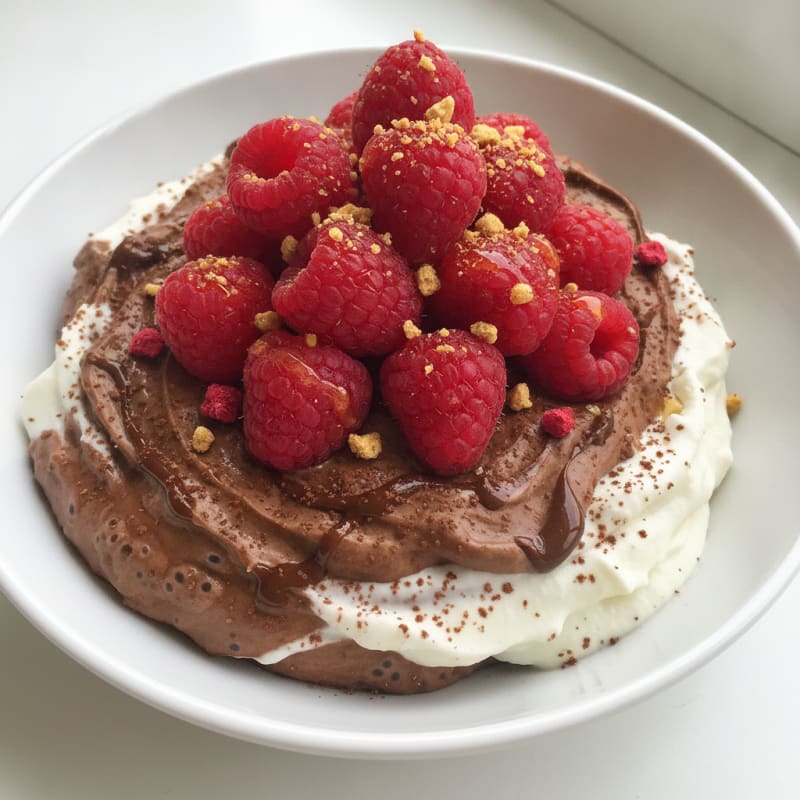 Silky Chocolate Protein Pudding with Berries